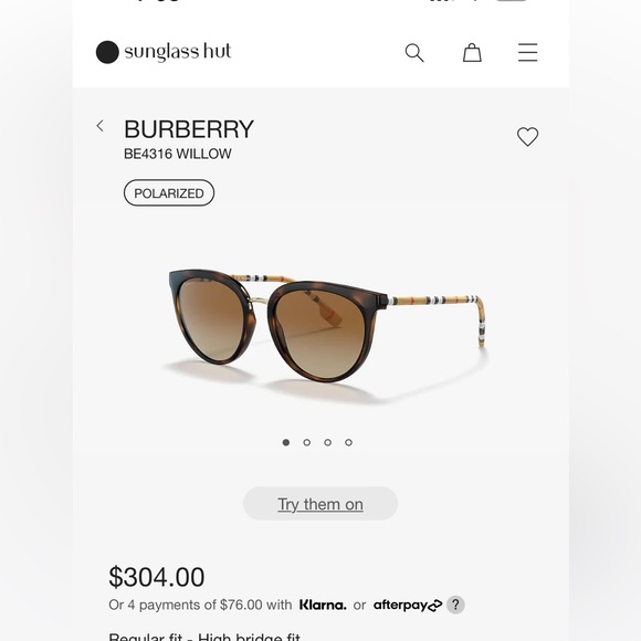 Burberry sunglasses. Worn once!! In perfect condition - Picture 4 of 4